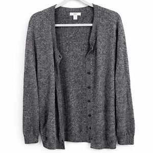 Croft & Barrow 1X Gray/Black and White Knit Sweater
